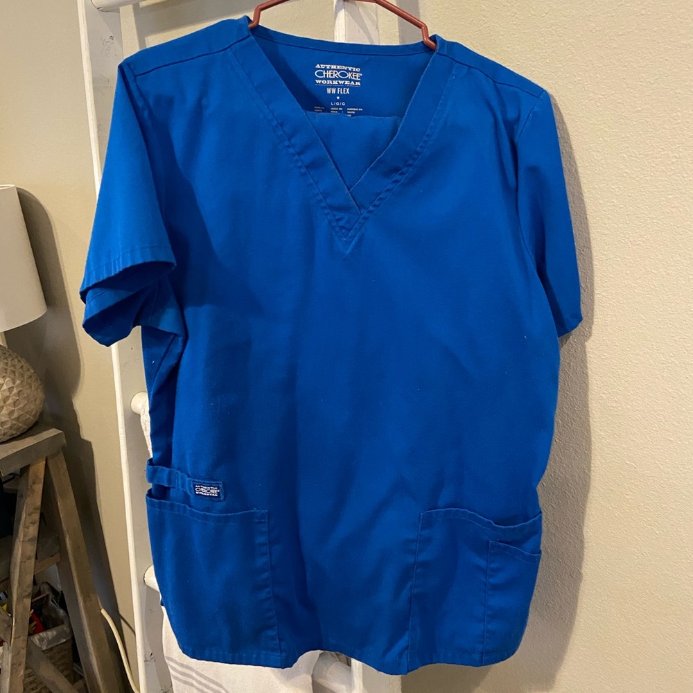 Royal Blue Cherokee Work Wear Scrub Set